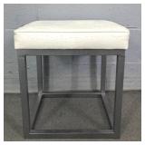 Vinyl Upholstered Metal Framed Stool
