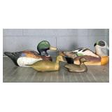 Lot Of 4 Brass And Ceramic Ducks