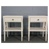 2x The Bid Painted Wood 2 Tier Stands W/drawers