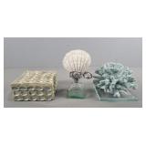Dresser Box And Shell Motif Decorative Items