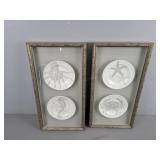 Framed Plates Adorned With Sea Creatures