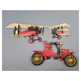 3x The Bid Dept 56 Vintage Planes And Car