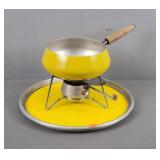 Vintage Yellow Fondue Pot