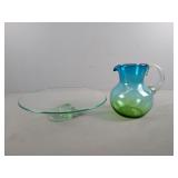 2x The Bid Glass Serving Platter & Pitcher