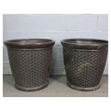 2x The Bid Suncast Usa Lg Poly Planter