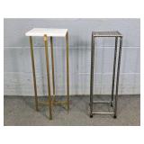 2x The Bid Metal Stands One W Marble Top