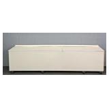 Painted Wood Rolling Storage Bench