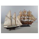 2x The Bid Handcrafted Wooden Model Ships