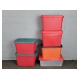 6x The Bid Sterilite Totes W/ Lids