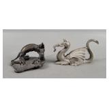 2x The Bid Pewter Dragons