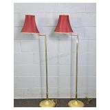 2x The Bid Small Brass Swing Arm Reading Lamps