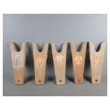 5x The Bid Decorative Wooden Boot Jacks