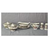 7 Pc Johnson Bros Friendly Village Servingware