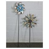 Lot Of 2 Metal Garden Wind Spinners