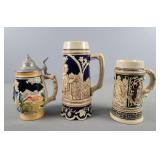 3x The Bid Vintage German Beer Steins