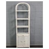 Painted Natural Wicker Etagere W/ Daisy Accents