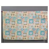 Queen Sized Ocean Theme Coverlet W/matching Shams