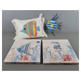 4x The Bid Fish Wall Art & Pillow