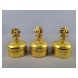 3x The Bid Trinket Box W/ Brass Finial