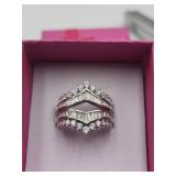 Sterling Silver Sparkling Statement .925 Ring Sz