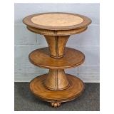 Solid Wood 3 Tier Round Coastal Style Occ Table