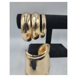 4 New Chunky Statement Bracelets , 3 Bangles And