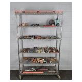 Large Lot Assorted Tools & More-rack Not Included