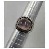 Sterling Silver Unique Pale Lavender Quartz Ring