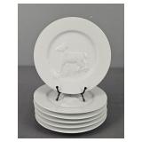 5 Pc Lot 7" Bonjour Animal Plates