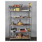Large Lot Assorted Tools & More Rack Not Included