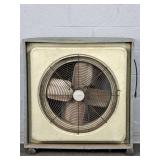 Rolling Shop Fan In Wood Enclosure - Powers Up