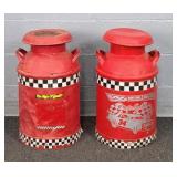 2x The Bid Bordens Vintage Decorative Milk Cans