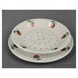 Vintage Apilco Strawberry Porcelain Berry Strainer