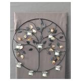 Wrought Iron 9 Candle Tree Of Life Wall Decor