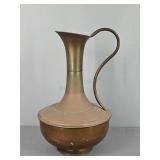 18" Decorative Vintage Copper And Brass Pitcher