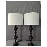 Pair Cast Metal Decorative Table Lamps