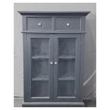 Painted Solid Wood Accent Display Cabinet