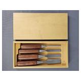 4 Pc Hand Chisel Set In Case