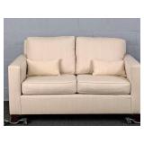 Pottery Barn Upholstered Setee W/ Accent Pillows