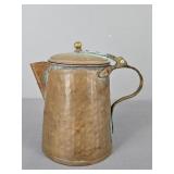 Antique Hammered Copper And Brass Teapot