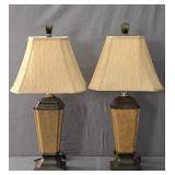Pair Decorative Composite Table Lamps