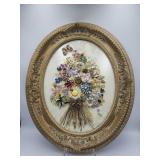 Large Jewelry Art Jeweled Bouquet Framed 20 X 16