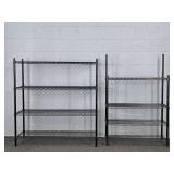 2x The Bid Trinity 4 Shelf Wire Storage Rack