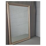 Small Decorative Wood Framed Beveled Glass Mirror