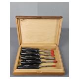 5 Pc Craftsman Chisel Set W/ Wood Case