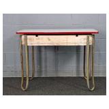 Mid Century Enamel On Steel Table For Parts
