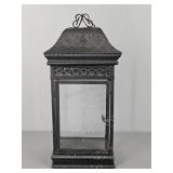 Metal Candle Lantern W/ Glass Doors