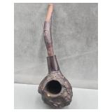 Unique Burl Wood / Carved Pipe . Antique Folk Art