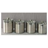 4 Pc Set Stainless Steel Food Storage Canisters