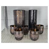 7 Pc Decorative Brown Glass Vases & More